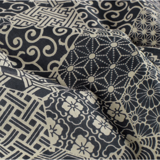 Voile abstrakt indigo 23354