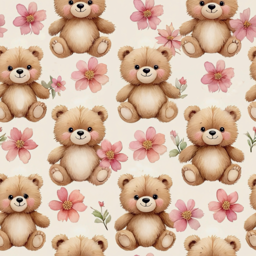 Blommig teddy tät