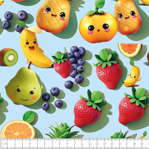 Happy fruits blå
