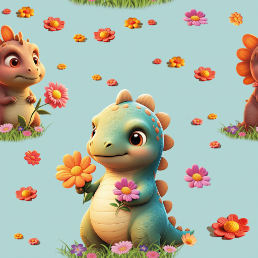 Dino blossom blå