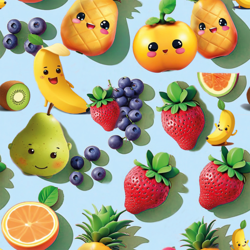 Happy fruits blå