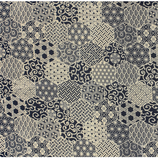 Voile abstrakt indigo 23354