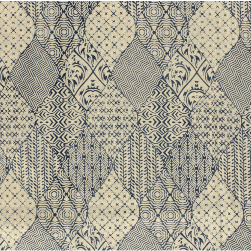 Voile abstrakt indigo 23355