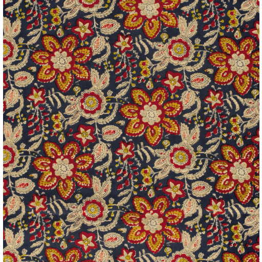 Voile blomma indigo 23376