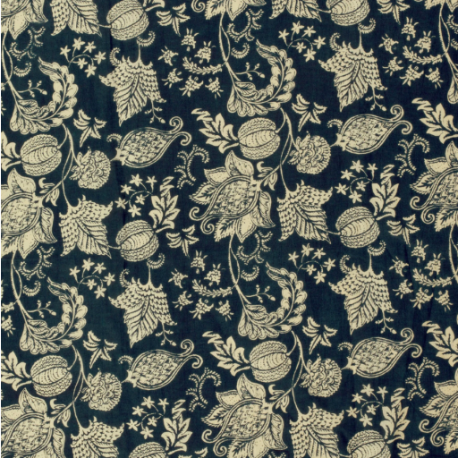 Voile blomma indigo 23342