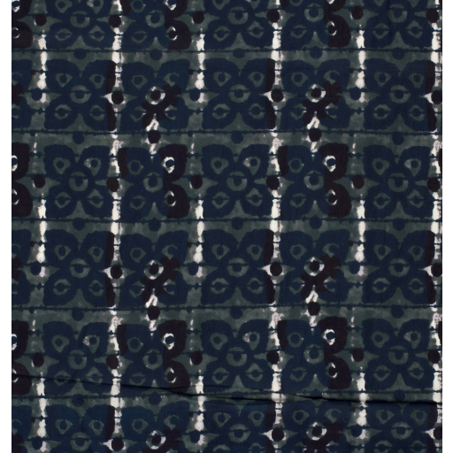 Voile blomma indigo 23343