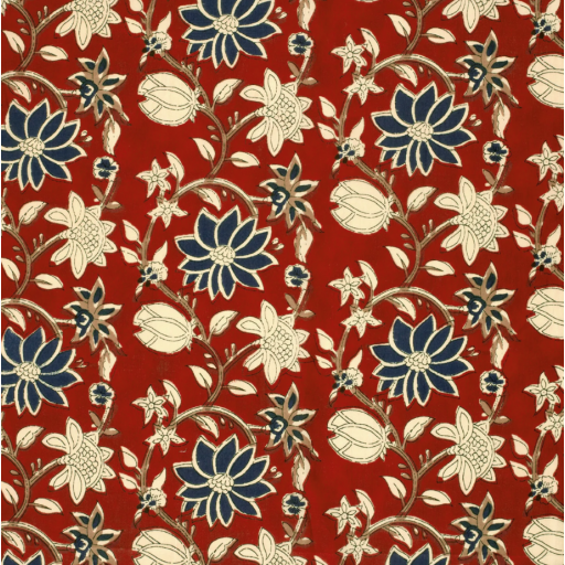 Voile blomma röd 23346