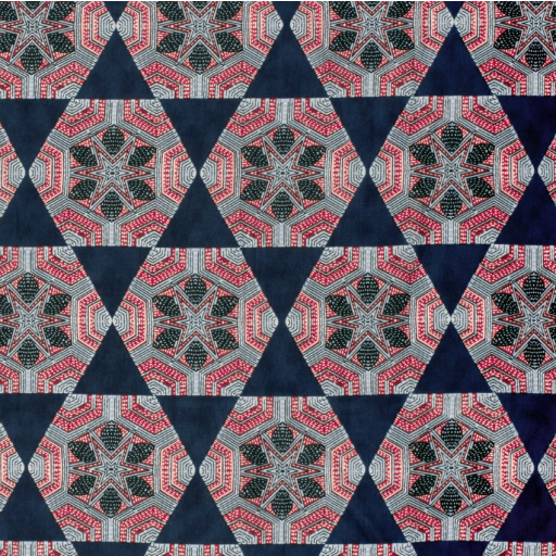 Voile abstrakt indigo 23373