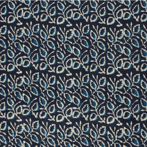 Voile löv indigo 23345