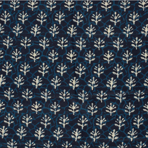 Voile löv indigo 23349