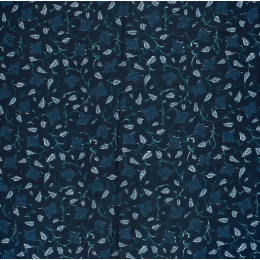 Voile löv indigo 23348