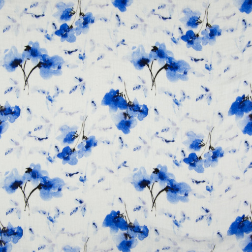 Muslintyg blomma blå