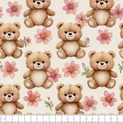 Blommig teddy tät